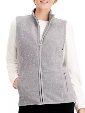 Grey Karen Scott Sport Fleece Vest